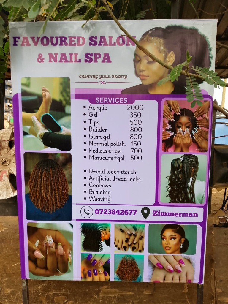 Favoured Salon & Nail Spa Service Menu