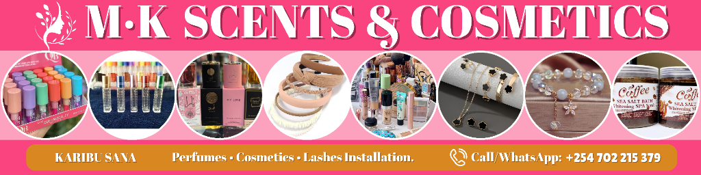 M.K Scents & Cosmetics Promotional Banner